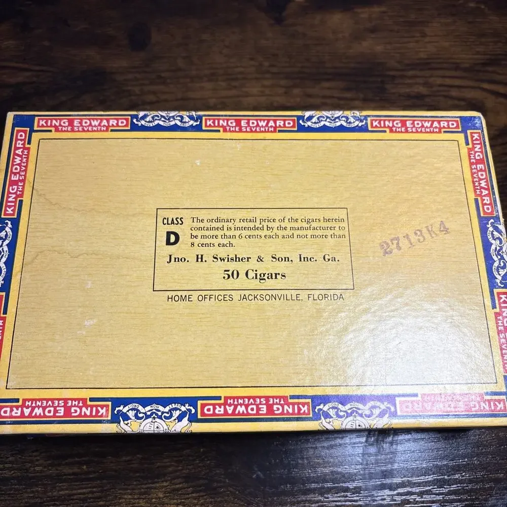 Vintage King Edward The Seventh Mild Tobacco 50 Cigars Empty Box